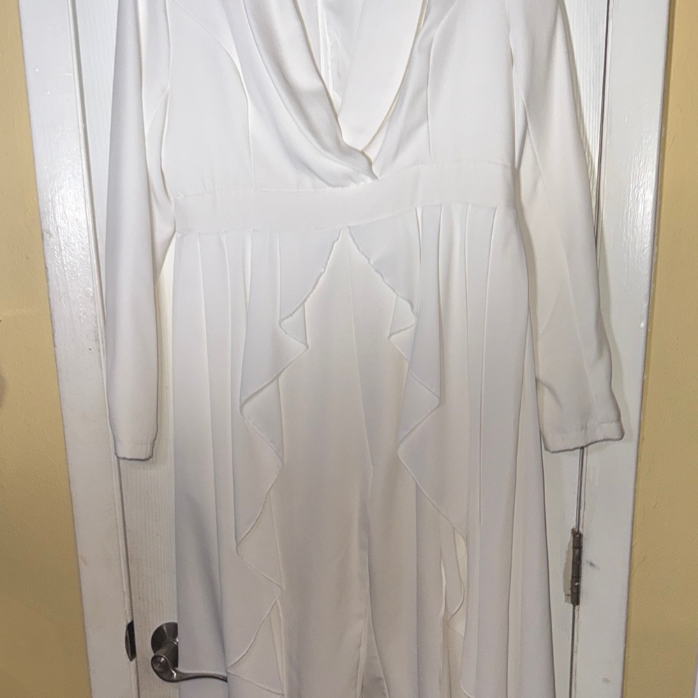 Chic Long Sleeve White Dress jumpsuit